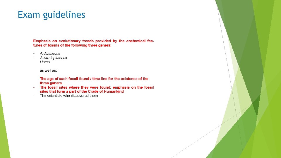 Exam guidelines Exam guidelines
