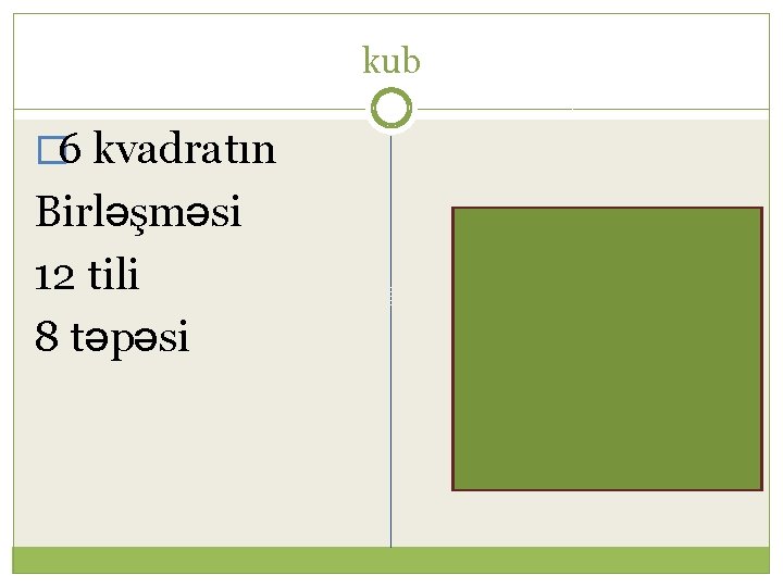 kub � 6 kvadratın Birləşməsi 12 tili 8 təpəsi 