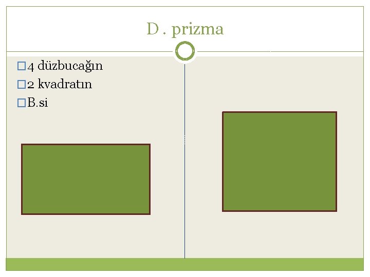 D. prizma � 4 düzbucağın � 2 kvadratın �B. si 