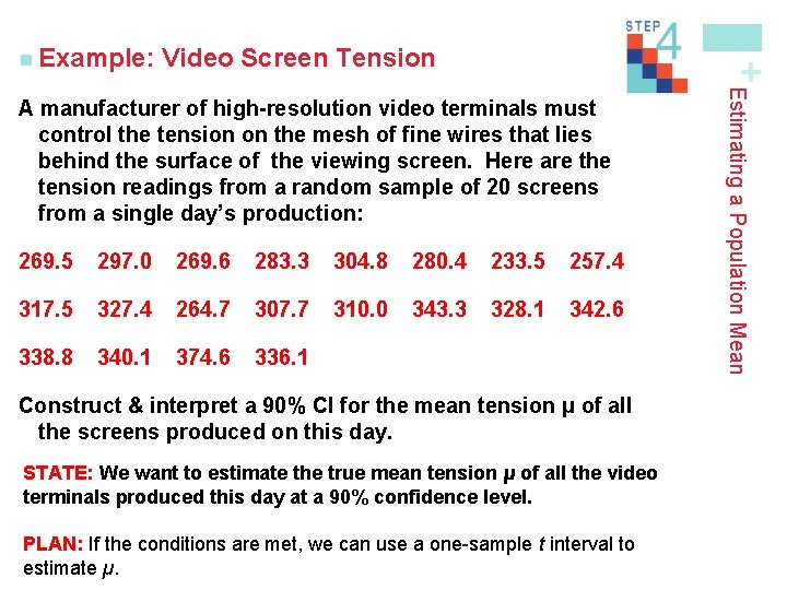 Video Screen Tension + n Example: 269. 5 297. 0 269. 6 283. 3