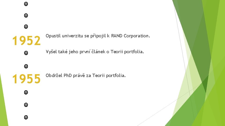 1952 Opustil univerzitu se připojil k RAND Corporation. Vyšel také jeho první článek o