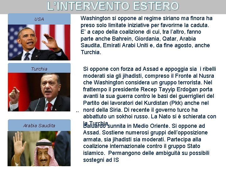 L’INTERVENTO ESTERO USA Washington si oppone al regime siriano ma finora ha preso solo