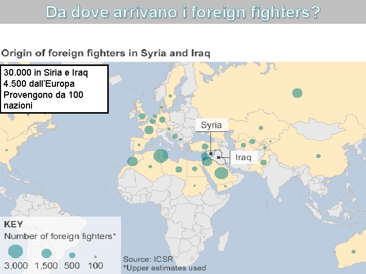 Da dove arrivano i foreign fighters? 30. 000 in Siria e Iraq 4. 500