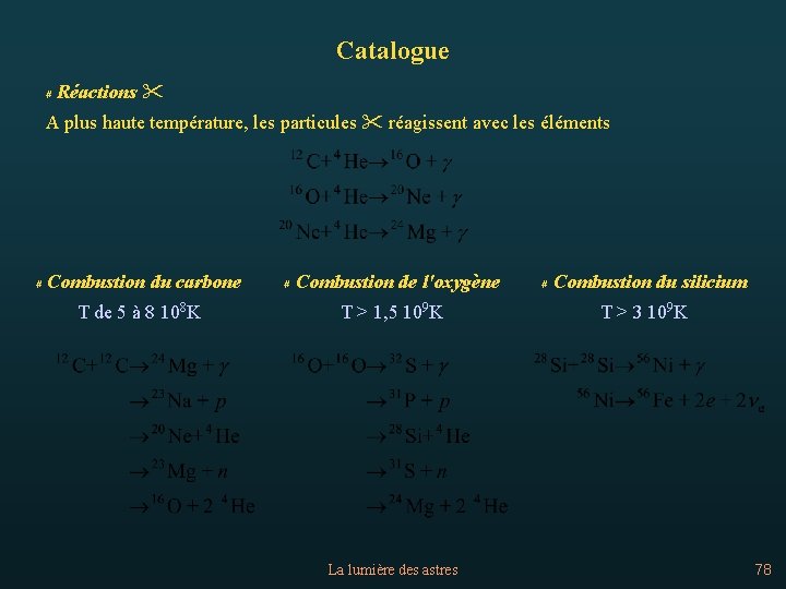 Catalogue # Réactions " A plus haute température, les particules " réagissent avec les