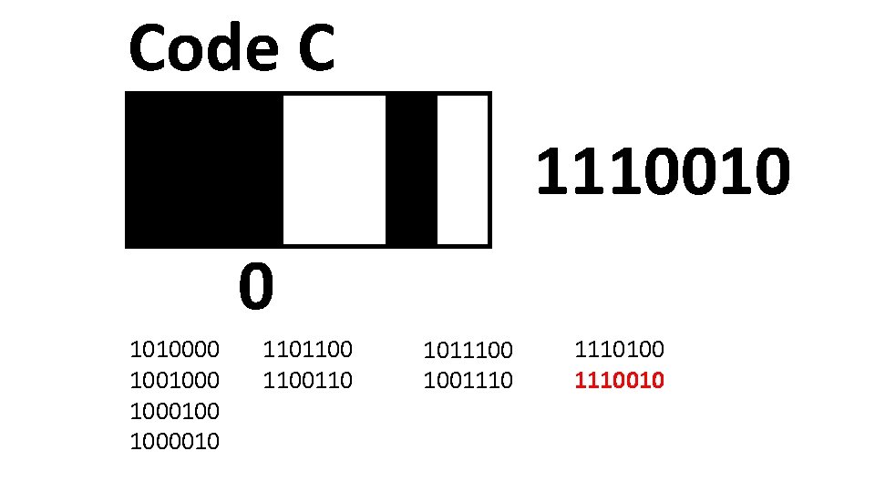 Code C 1110010 0 1010000 1001000100 1000010 1101100110 1011100 1001110100 1110010 