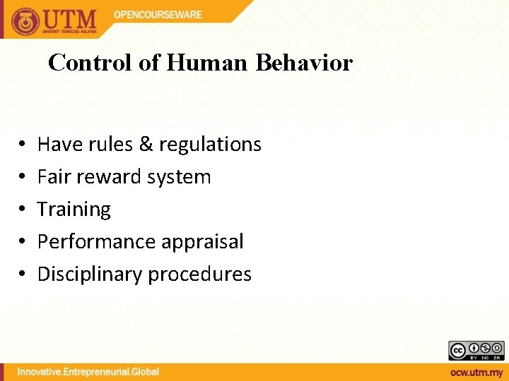 Control of Human Behavior : A HRM revisit • • • Have rules & Control of Human Behavior : A HRM revisit • • • Have rules &