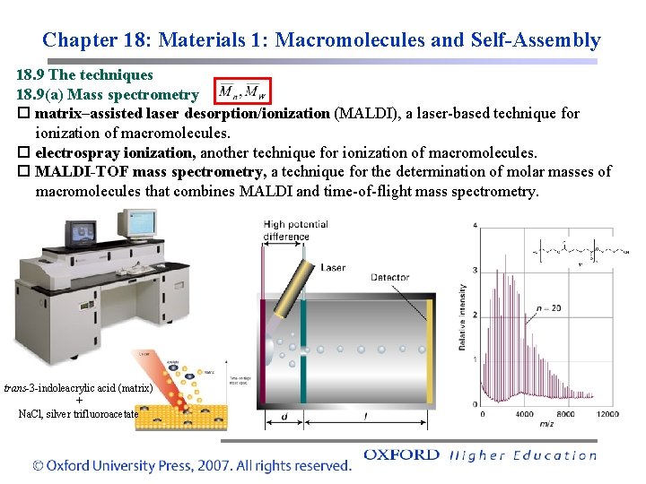 Chapter 18: Materials 1: Macromolecules and Self-Assembly 18. 9 The techniques 18. 9(a) Mass