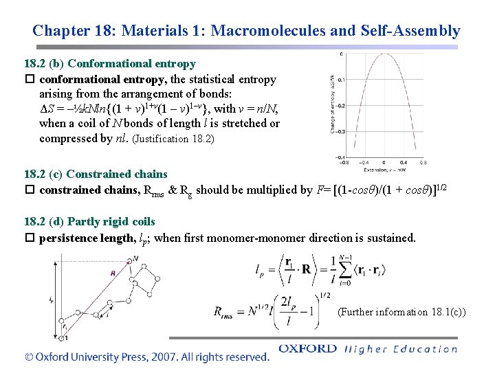 Chapter 18: Materials 1: Macromolecules and Self-Assembly 18. 2 (b) Conformational entropy conformational entropy,