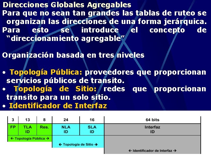 Direcciones Globales Agregables Para que no sean tan grandes las tablas de ruteo se