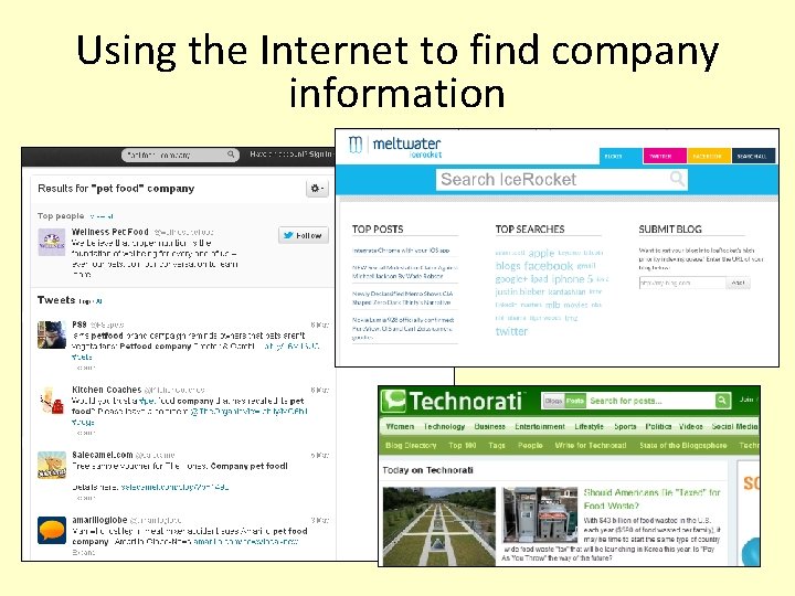 Using the Internet to find company information Using the Internet to find company information