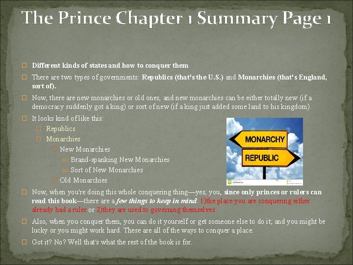 The Prince Chapter 1 Summary Page 1 � Different kinds of states and how