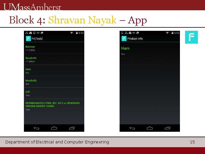 Block 4: Shravan Nayak – App Department of Electrical and Computer Engineering 15 