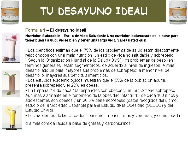 TU DESAYUNO IDEAL! Formula 1 – El desayuno ideal! Nutrición Saludable – Estilo de