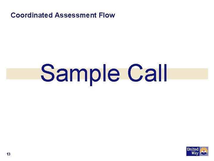 Coordinated Assessment Flow Sample Call 13 