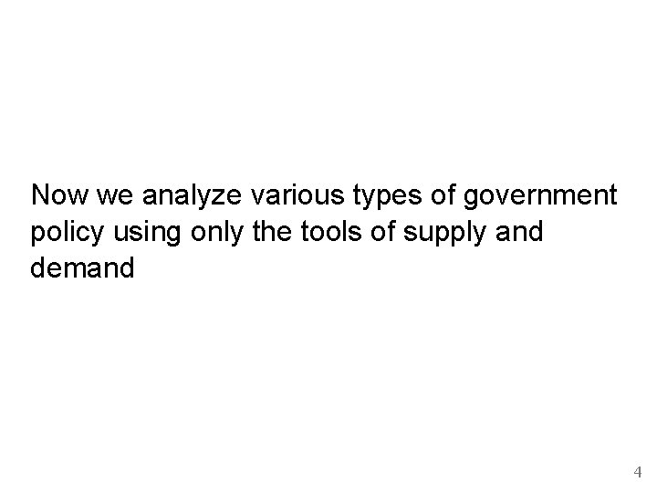 Now we analyze various types of government policy using only the tools of supply