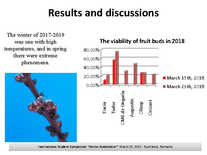 Results and discussions The viability of fruit buds in 2018 80. 00% 60. 00%