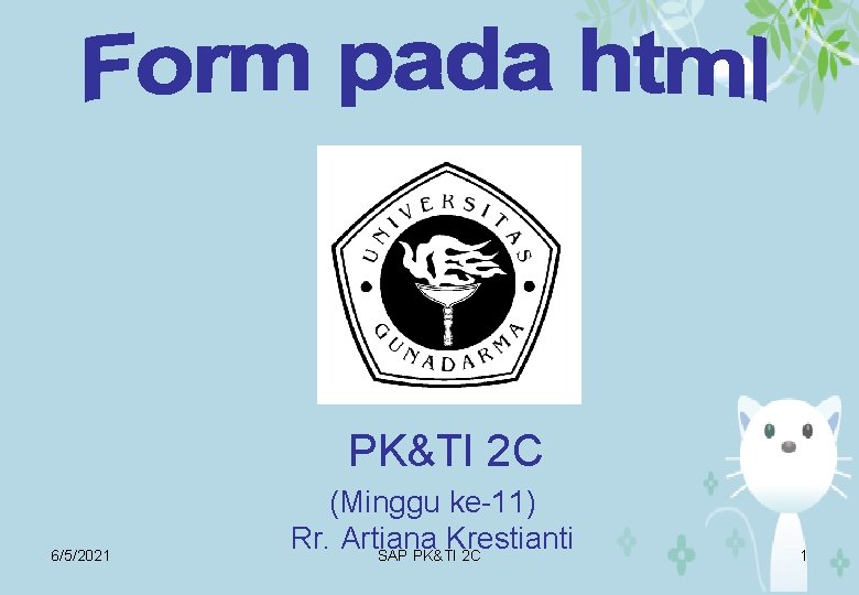 PK&TI 2 C 6/5/2021 (Minggu ke-11) Rr. Artiana Krestianti SAP PK&TI 2 C 1