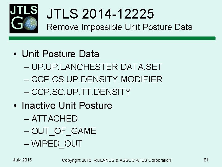 JTLS 2014 -12225 Remove Impossible Unit Posture Data • Unit Posture Data – UP.