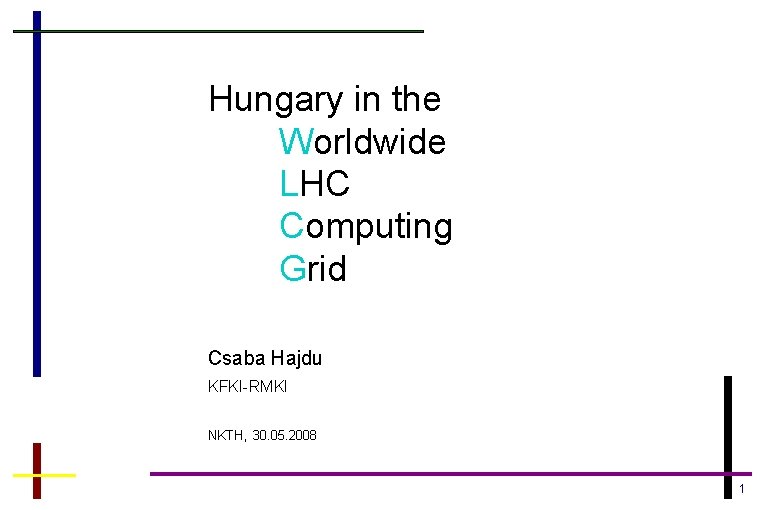 Hungary in the Worldwide LHC Computing Grid Csaba Hajdu KFKI-RMKI NKTH, 30. 05. 2008