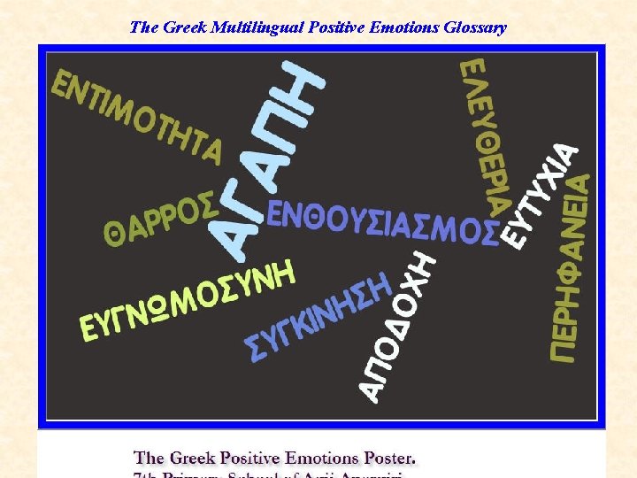 The Greek Multilingual Positive Emotions Glossary 