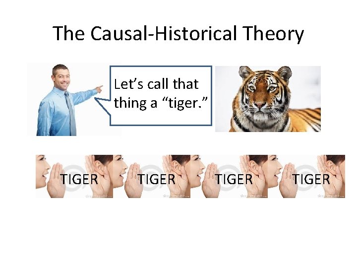 The Causal-Historical Theory Let’s call that thing a “tiger. ” TIGER 