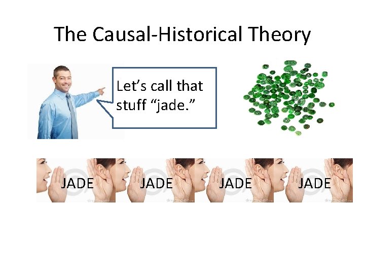 The Causal-Historical Theory Let’s call that stuff “jade. ” JADE 