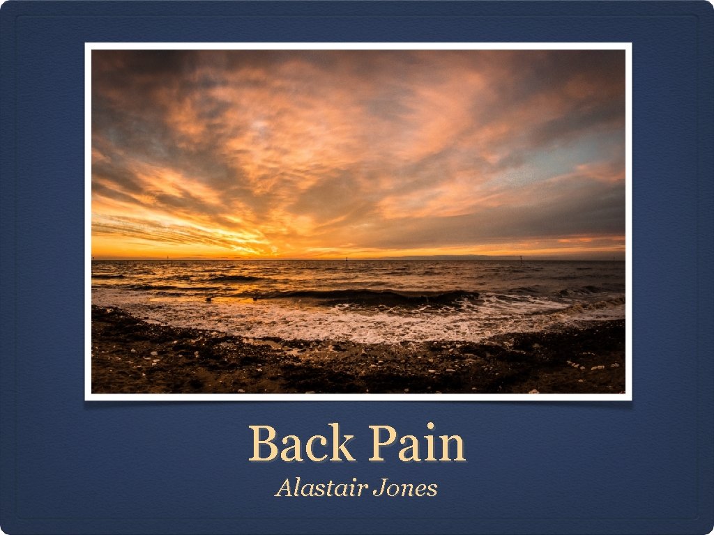 Back Pain Alastair Jones 