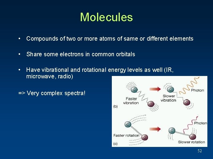 Molecules • Compounds of two or more atoms of same or different elements • Molecules • Compounds of two or more atoms of same or different elements •