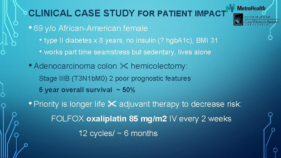 CLINICAL CASE STUDY FOR PATIENT IMPACT • 69 y/o African-American female • type II
