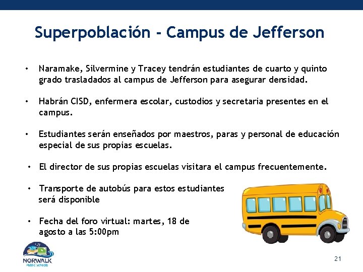 Superpoblación - Campus de Jefferson • Naramake, Silvermine y Tracey tendrán estudiantes de cuarto
