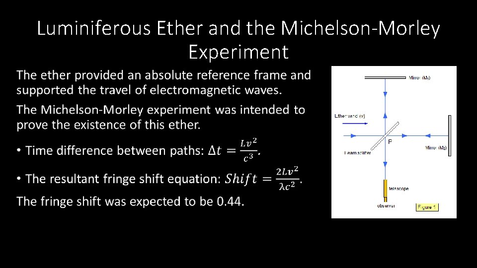 Luminiferous Ether and the Michelson-Morley Experiment • 