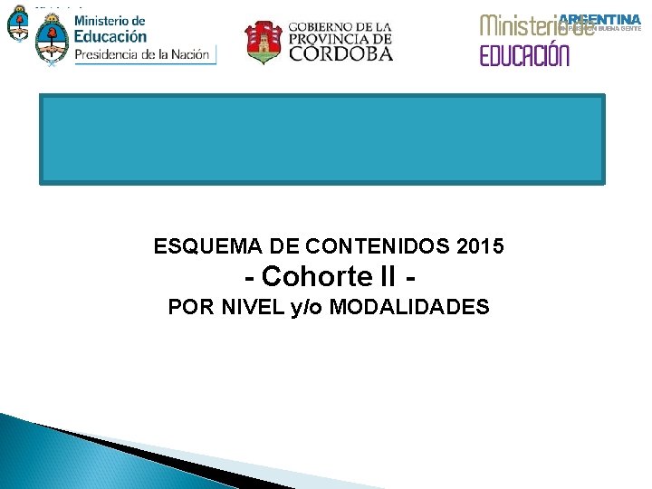 ESQUEMA DE CONTENIDOS 2015 - Cohorte II POR NIVEL y/o MODALIDADES 