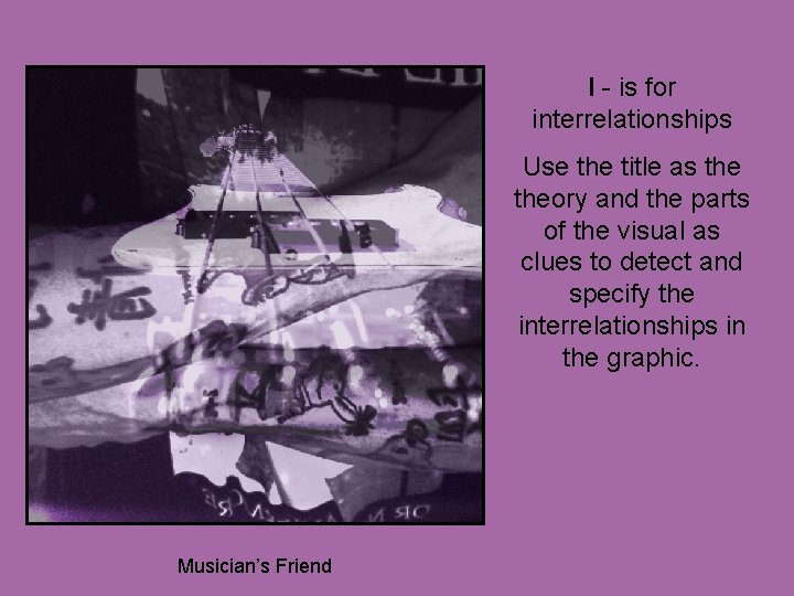 I - is for interrelationships Use the title as theory and the parts of