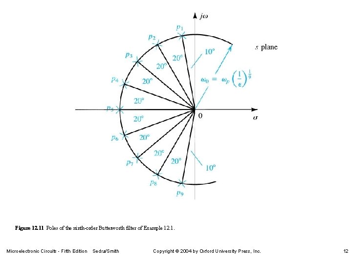 Figure 12. 11 Poles of the ninth-order Butterworth filter of Example 12. 1. Microelectronic