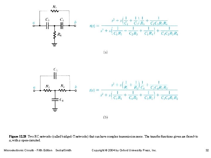 Figure 12. 28 Two RC networks (called bridged-T networks) that can have complex transmission