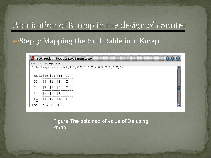 Application of K-map in the design of counter Step 3: Mapping the truth table