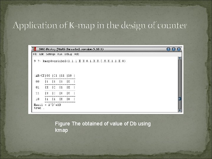 Application of K-map in the design of counter Figure The obtained of value of