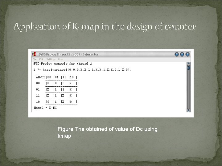 Application of K-map in the design of counter Figure The obtained of value of