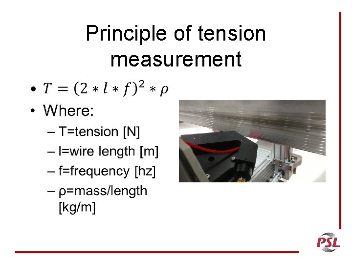 Principle of tension measurement • 