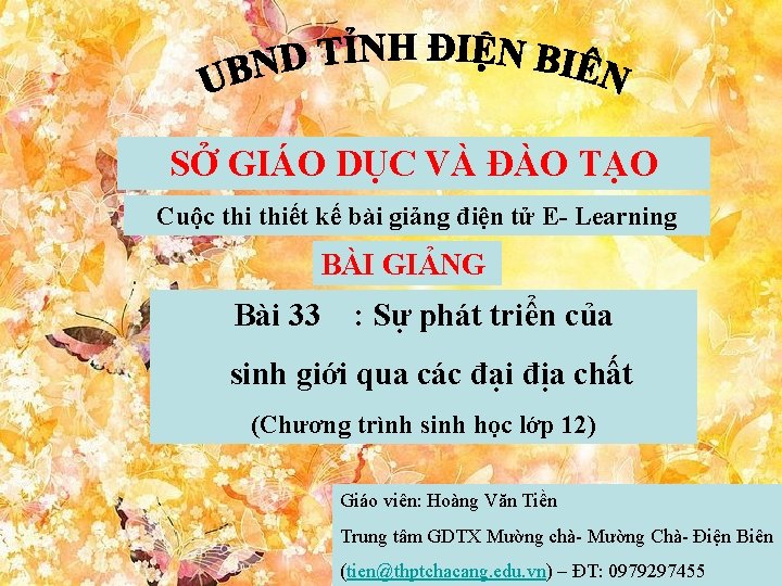 SỞ GIÁO DỤC VÀ ĐÀO TẠO Cuộc thiết kế bài giảng điện tử E-