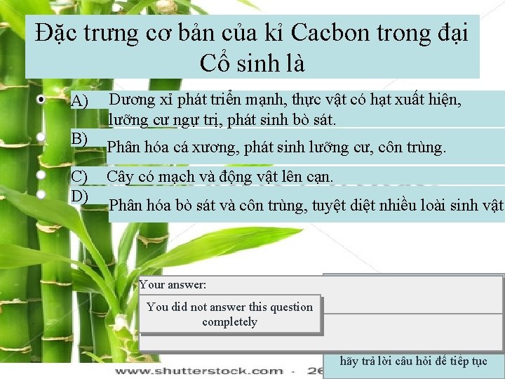 Đặc trưng cơ bản của kỉ Cacbon trong đại Cổ sinh là A) B)