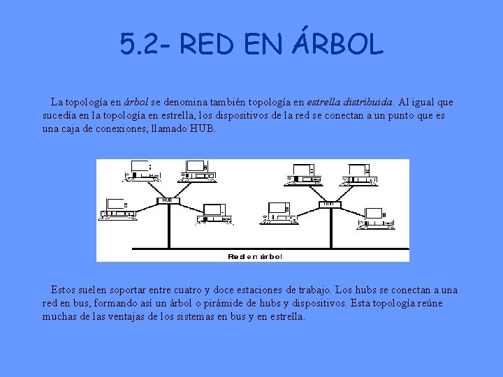 5. 2 - RED EN ÁRBOL La topología en árbol se denomina también topología