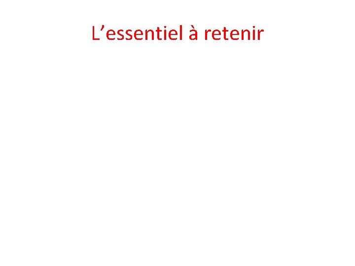 L’essentiel à retenir 