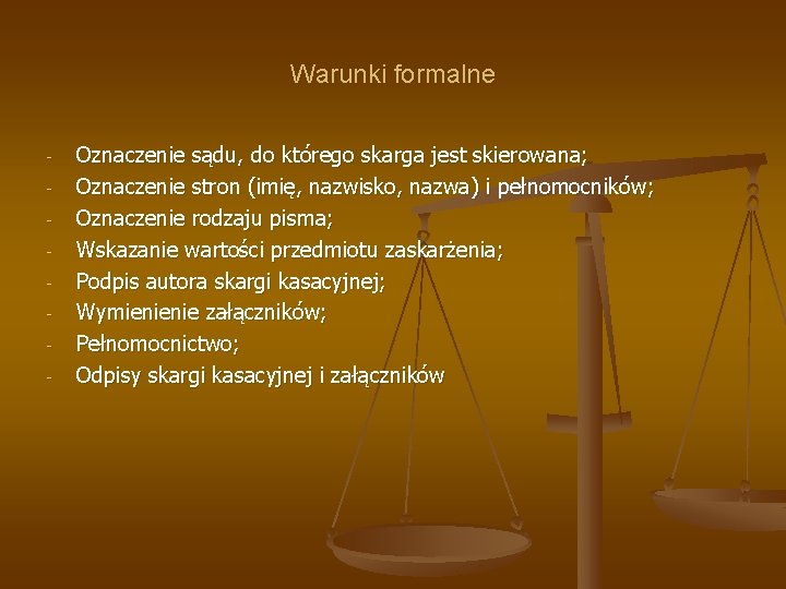 Warunki formalne - Oznaczenie sądu, do którego skarga jest skierowana; Oznaczenie stron (imię, nazwisko,