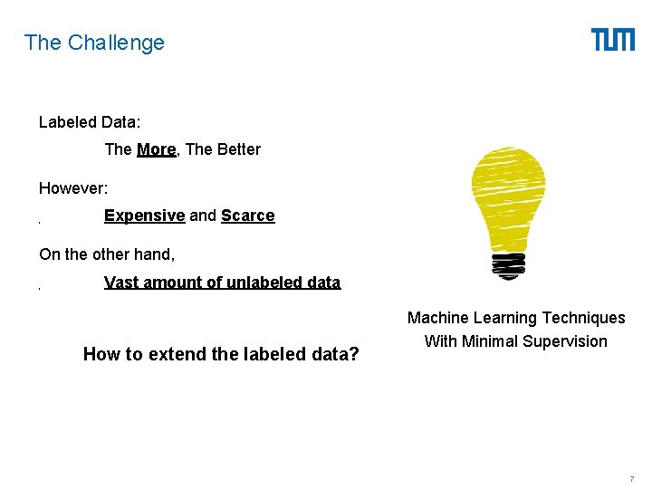 The Challenge Labeled Data: The More, The Better However: Expensive and Scarce On the