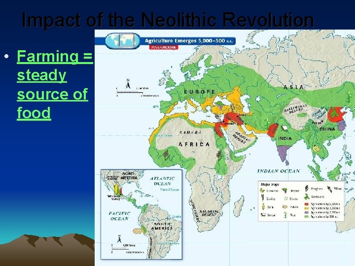 Impact of the Neolithic Revolution • Farming = steady source of food 