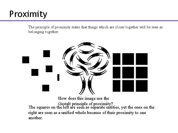 Proximity The principle of proximity states that things which are closer together will be