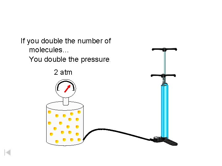 If you double the number of molecules… You double the pressure. 2 atm 