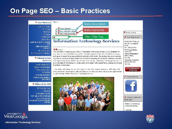 On Page SEO – Basic Practices Meta Description Meta Keywords Title / Title Tag