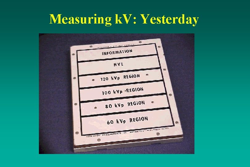 Measuring k. V: Yesterday 